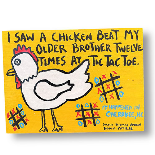 Justin Atkin 11x8 Painting Chicken Beat Brother WP5867